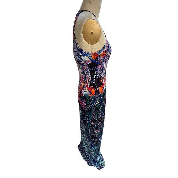 Mary Katrantzou Maxi Dress Size L Siren Print Made in The UK - Picture 4 of 10